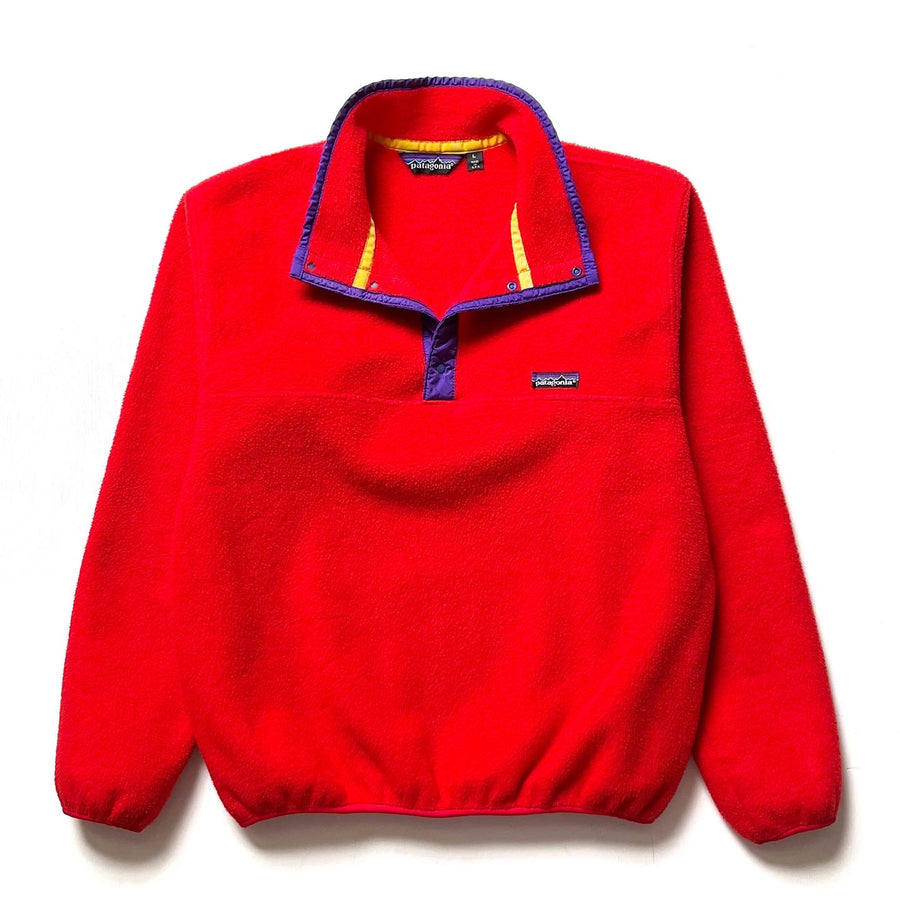 1988 Patagonia Made In The U.S.A. Synchilla Snap-T, Red & Purple (L)