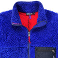 1990 Patagonia Retro Pile Cardigan, Cobalt & French Red (L)