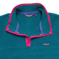 FA88 Patagonia Made In The U.S.A. Synchilla Snap-T, Teal/Pink (L Fits M)