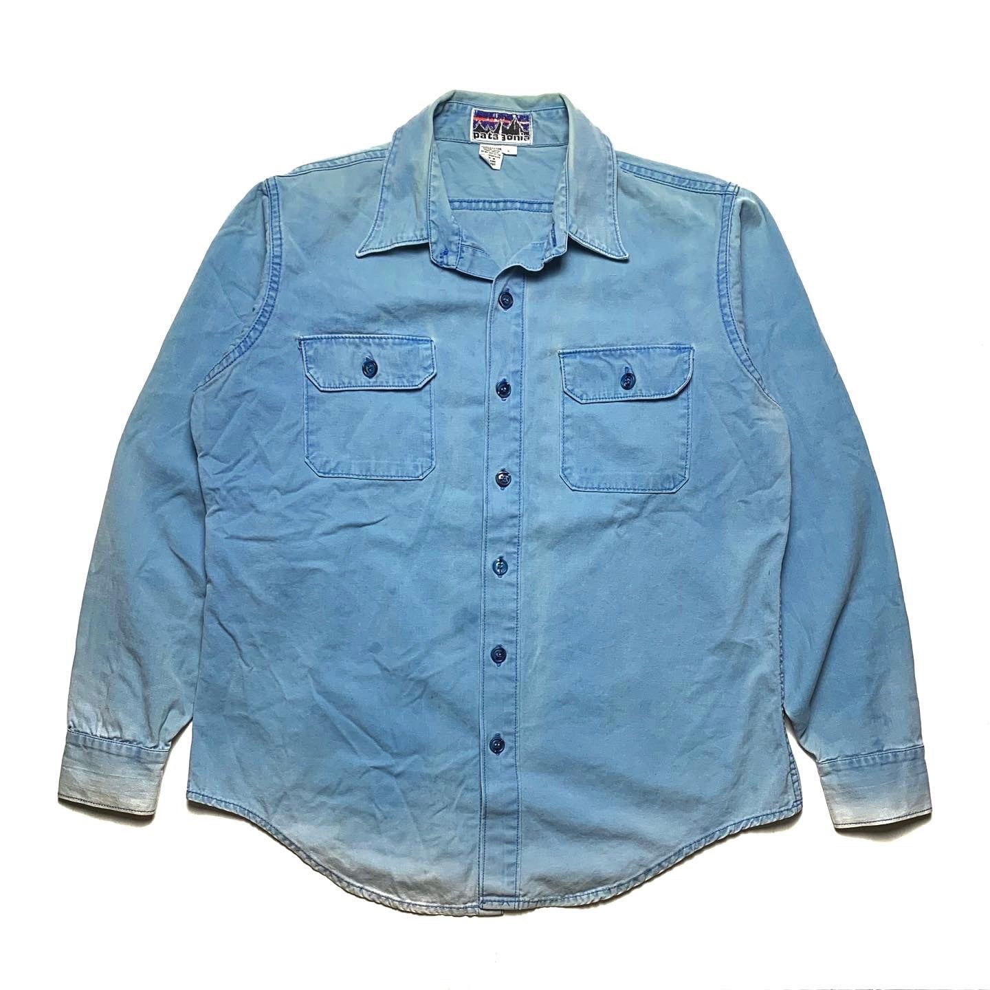 1970s/1980s Patagonia L/S Canvas Shirt, Light Blue (L)