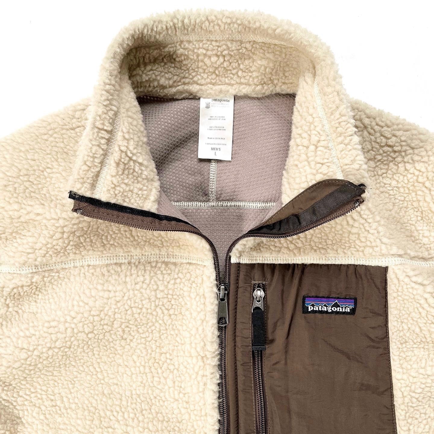 2008 Patagonia Mens Classic Retro-X Vest, Natural & Mushroom (L)