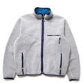 1991 Patagonia Retro Pile Cardigan, Heather Grey & Bright Navy (XL)