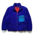 1990 Patagonia Retro Pile Cardigan, Cobalt & French Red (M)