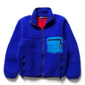 1989 Patagonia Retro Pile Cardigan, Cobalt & French Red (XS/S)