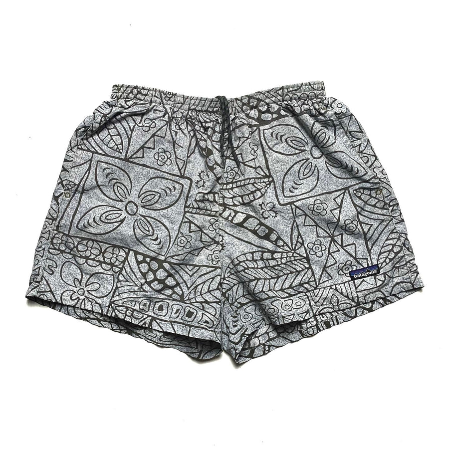 1990s Patagonia 4” Printed Baggies Shorts, Barkcloth: Grey (M)