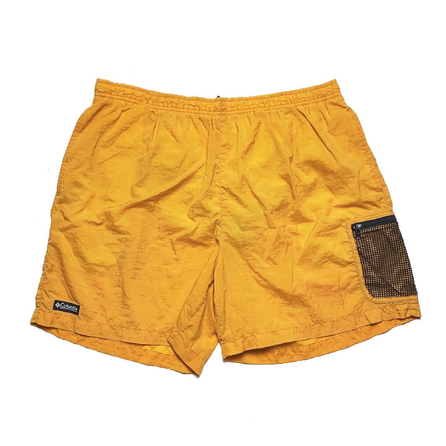 SP98 Columbia Sportswear Packable 6” Nylon Shorts, Yellow (XL)