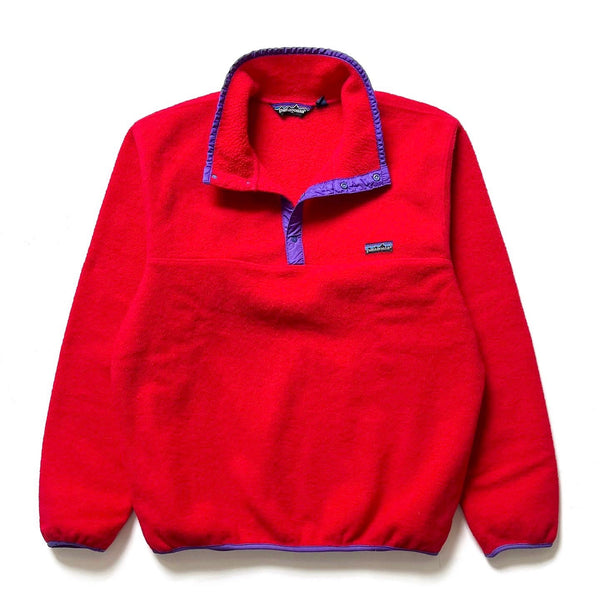 1986 Patagonia Synchilla Snap T-Neck, Red & Purple (L)