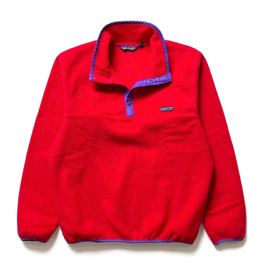 1986 Patagonia Synchilla Snap T-Neck, Red & Purple (L)