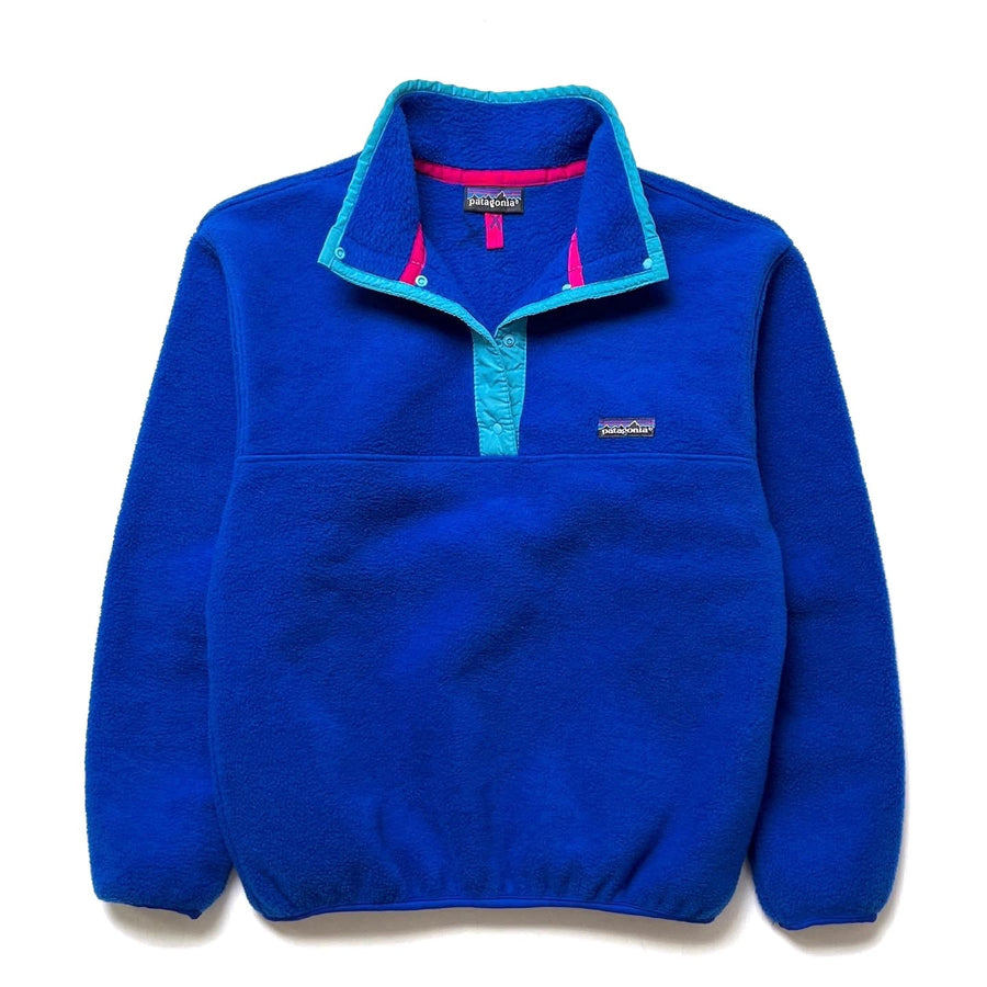 1989 Patagonia Synchilla Snap-T, Electric Blue & Surf (S)