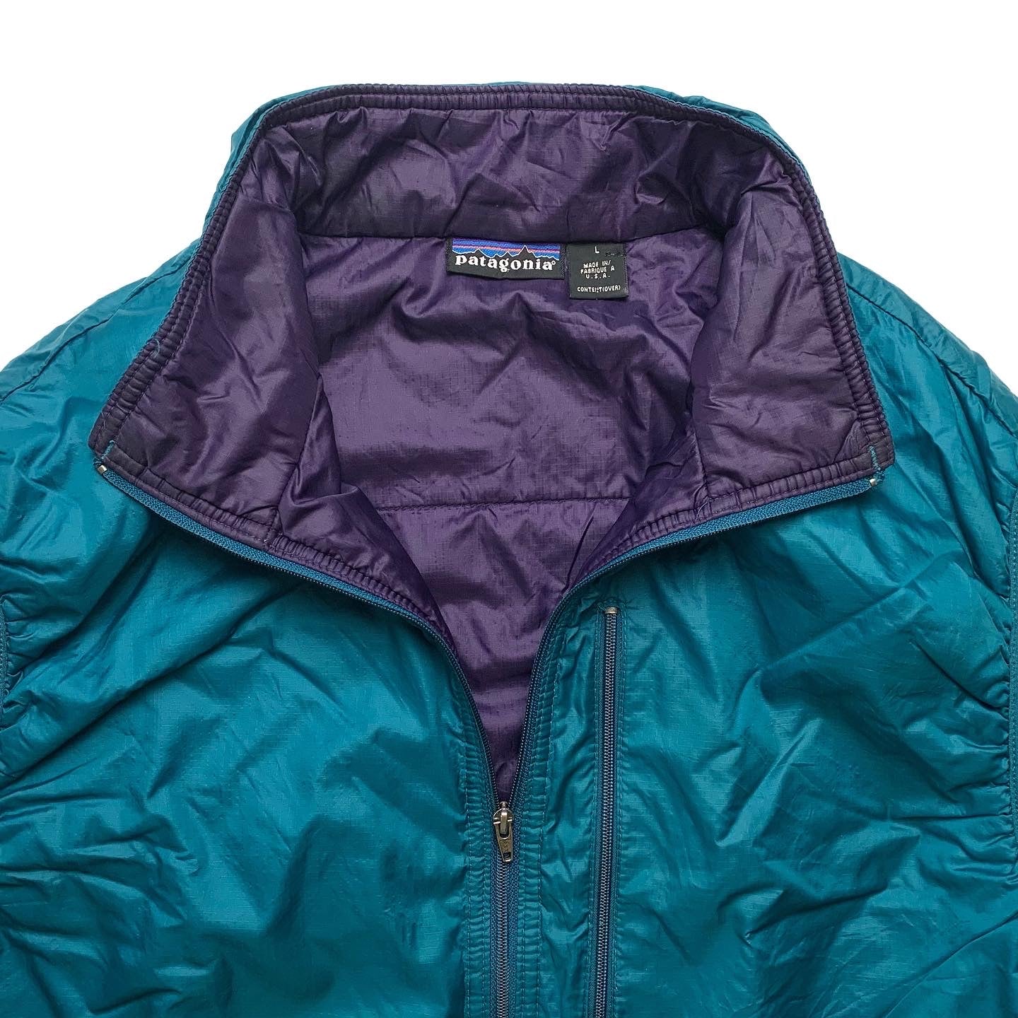 SP’96 Patagonia Puffball Vest, Teal/Purple (L)