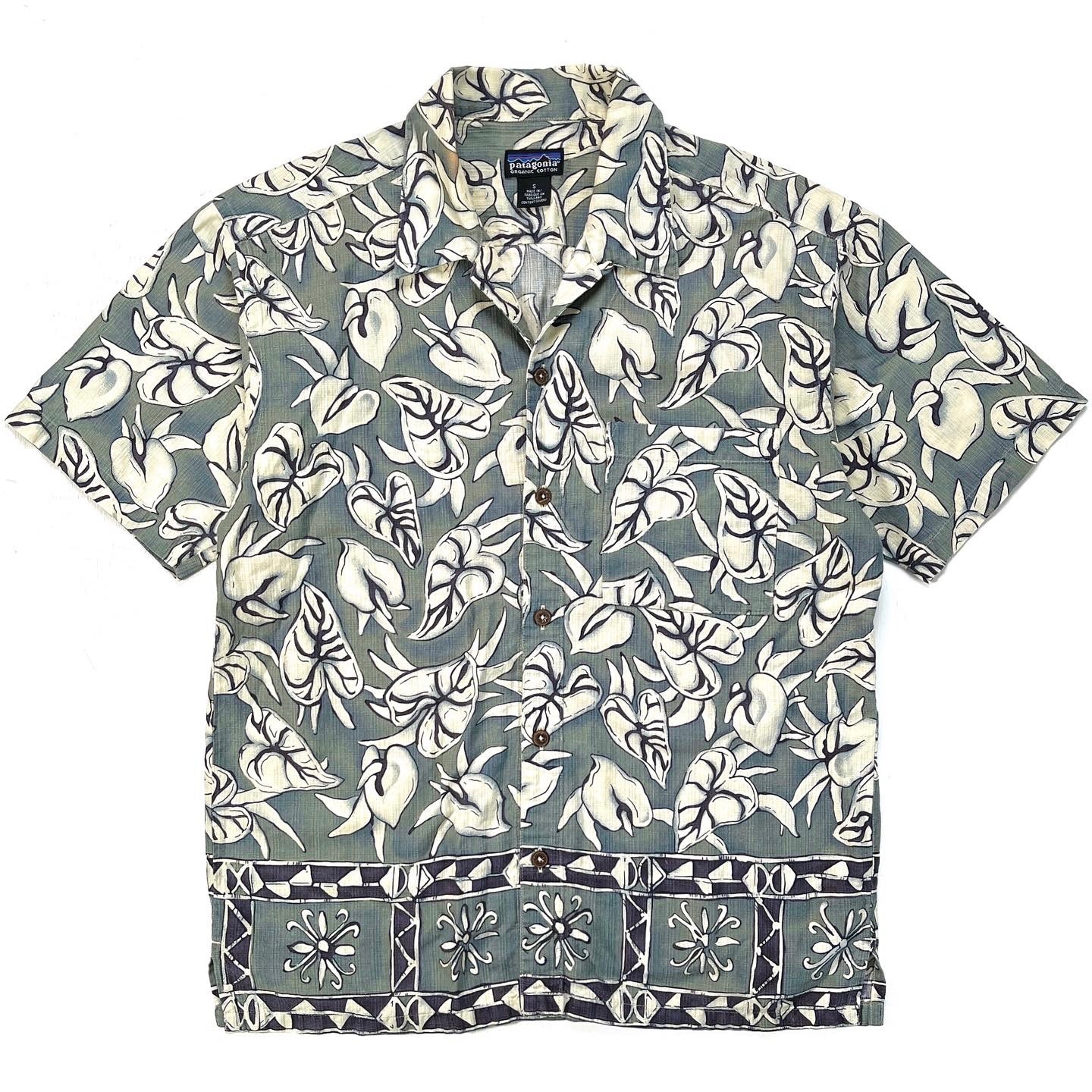 2001 Patagonia Mens A/C Print Shirt, Tonga Border: Sagebrush (S)