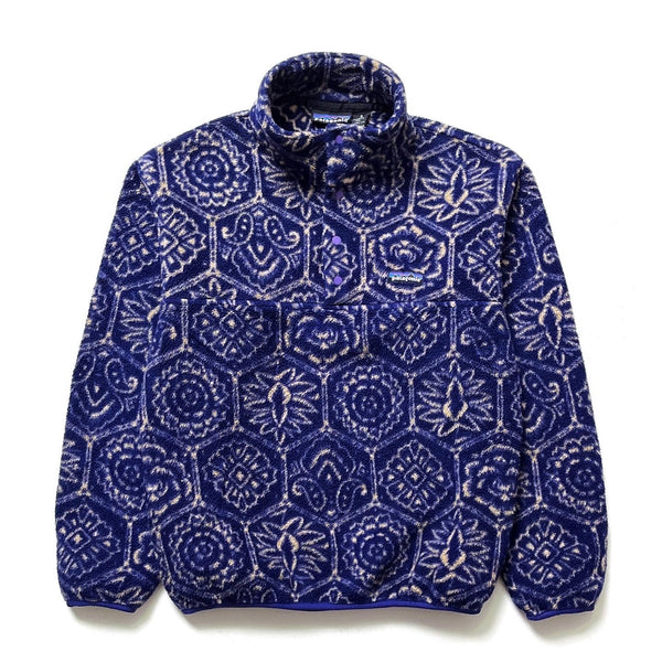 1995 Patagonia Printed Snap-T, Nepali Hexagon: Blueberry (S)