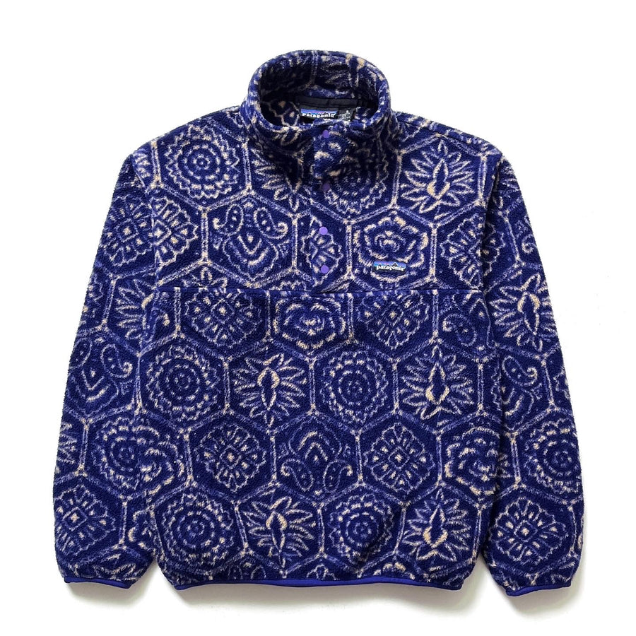 1995 Patagonia Printed Snap-T, Nepali Hexagon: Blueberry (S)