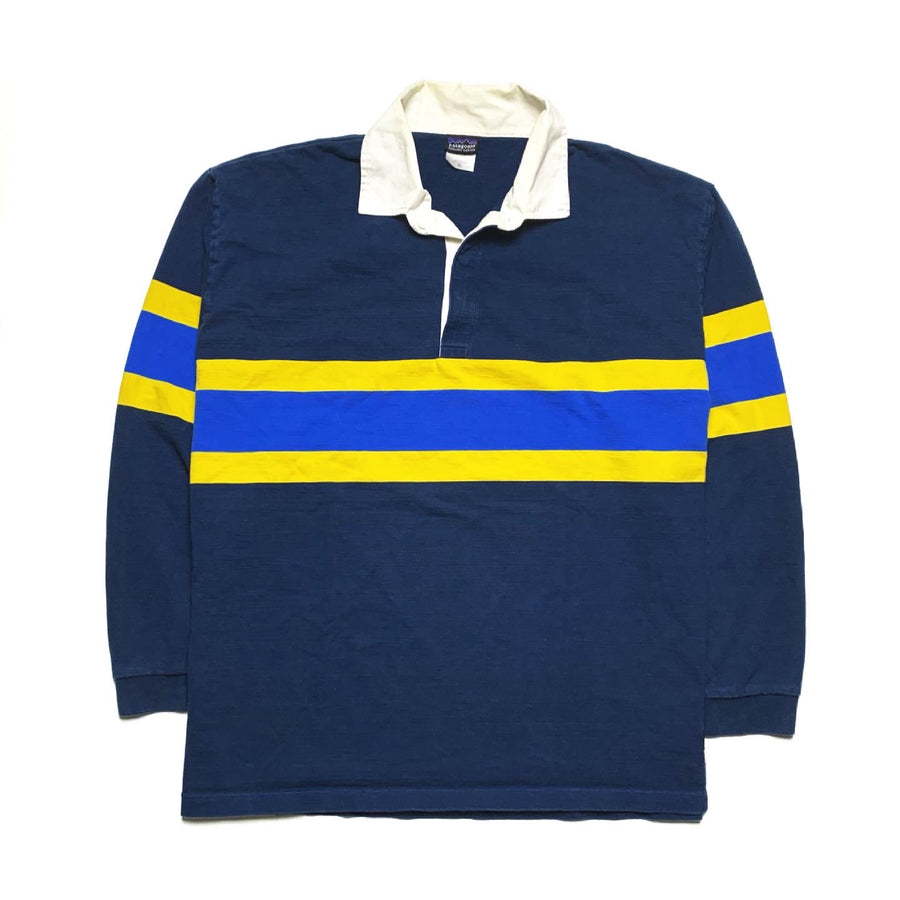 FA05 Patagonia Organic Cotton Rugby Shirt, Blue/Yellow (XXL)