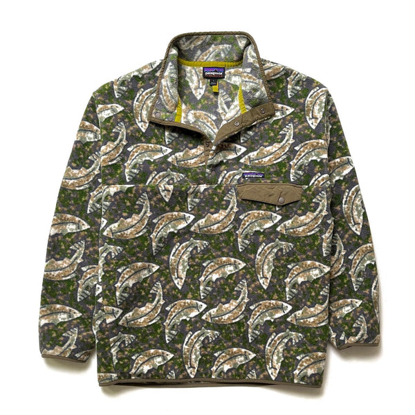 2017 Patagonia Printed Snap-T, Leaping: Industrial Green (L)
