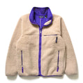 1993 Patagonia Retro Pile Cardigan, Natural & Purple (L)