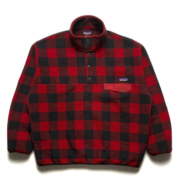 2014 Patagonia Printed Synchilla Snap-T, Buffalo Check: Red (XL)