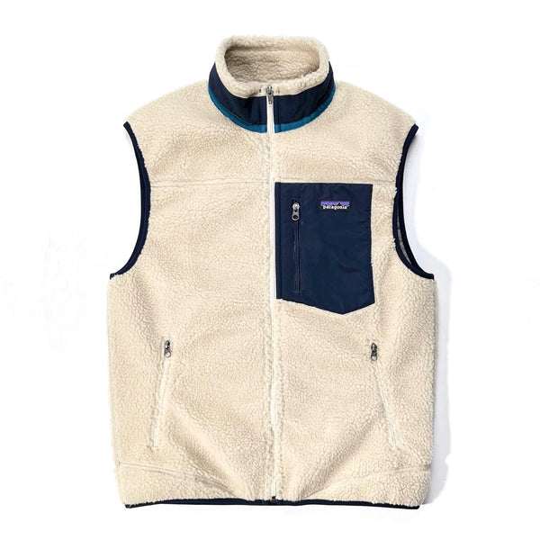 2015 Patagonia Classic Retro-X Vest, Natural & Classic Navy (M)