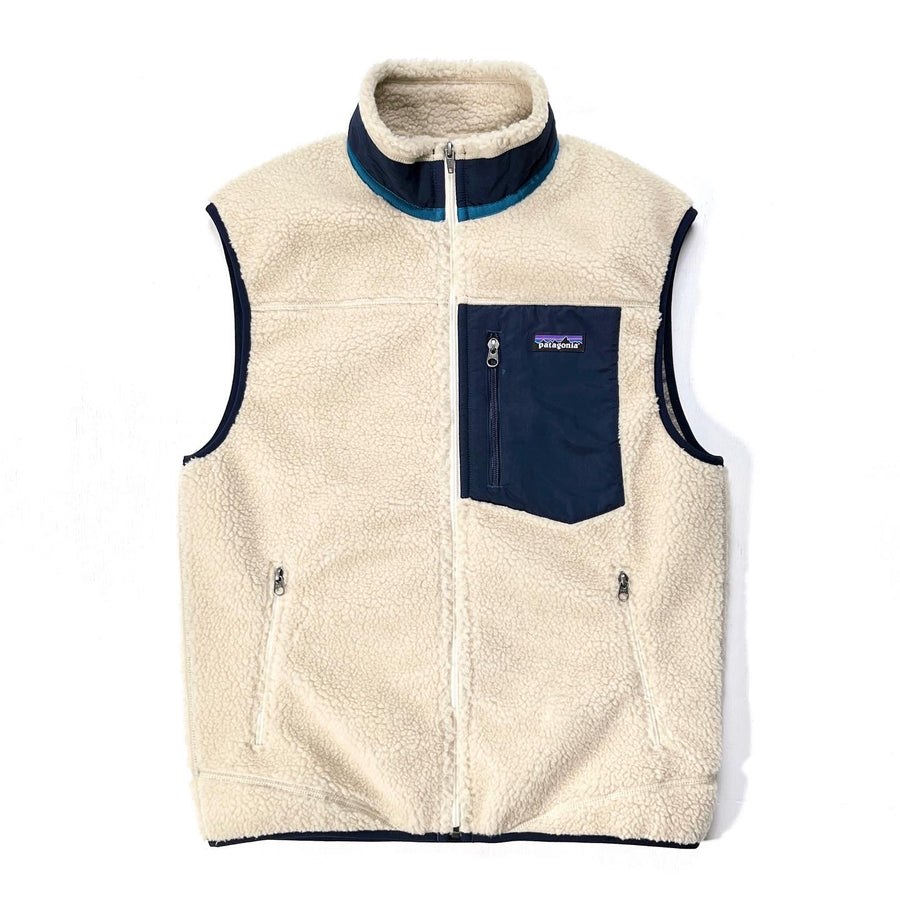 2015 Patagonia Classic Retro-X Vest, Natural & Classic Navy (M)
