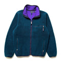 Fall 1990 Patagonia Retro Pile Cardigan, Bluegrass & Purple (M)